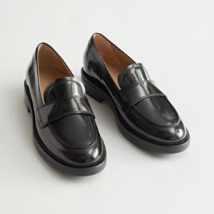 & Other Stories Leather Penny Loafers in Black